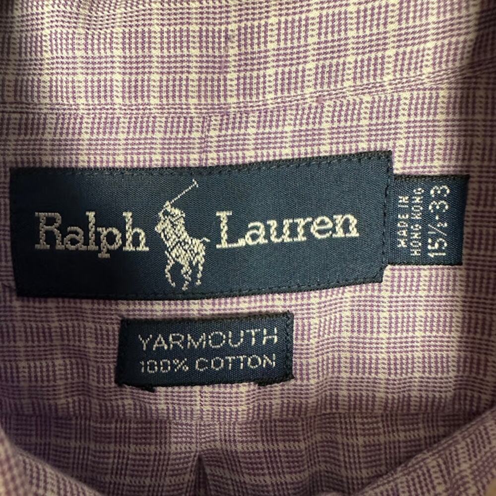 Ralph Lauren Shirt Mens 15 1/2-33 Purple Long Sleeve Button Up Yarmouth Preppy - Picture 4 of 11